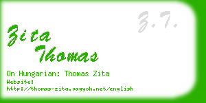 zita thomas business card